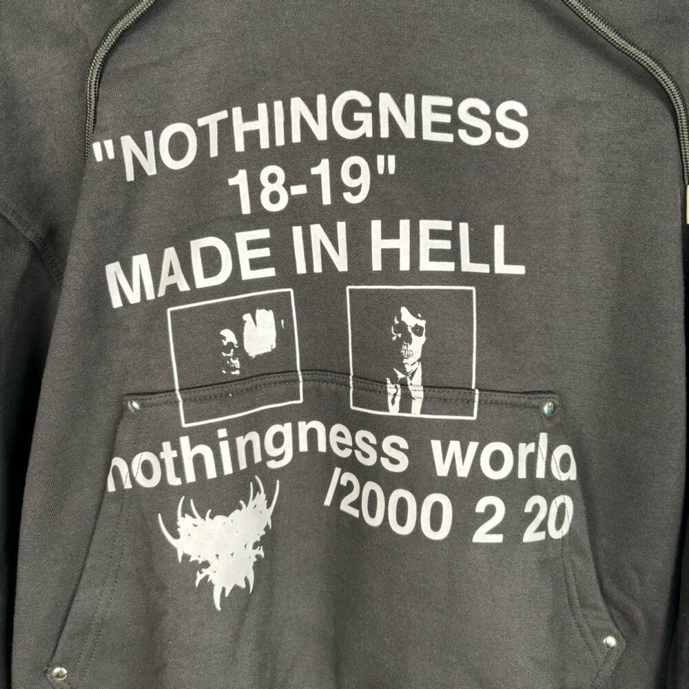 Absurdist Clothing Nothingness Hooded Sweatshirt Streetwear Hoodie Black Size M - Picture 2 of 8